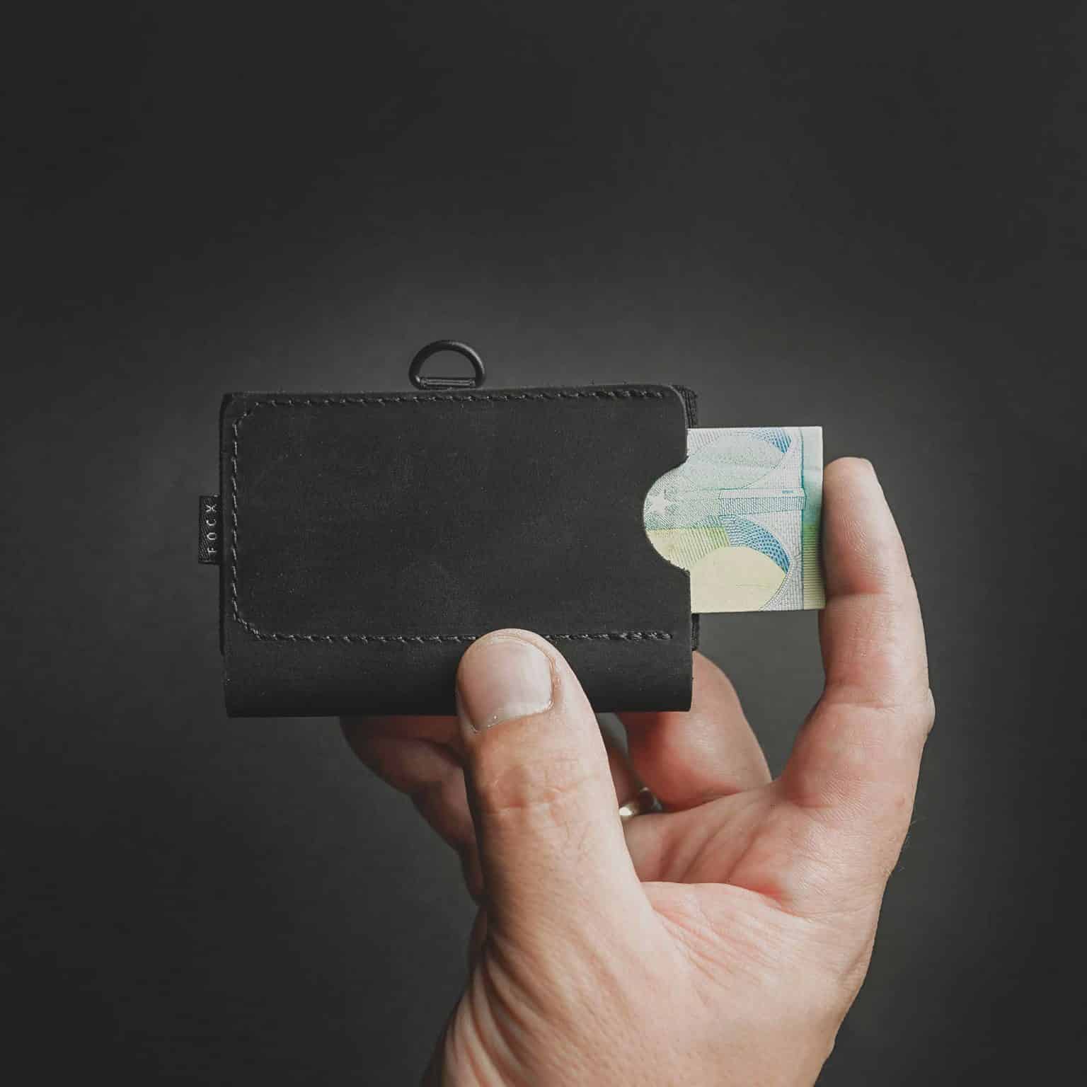 Slim bifold wallet with precision craftsmanship