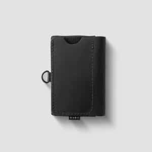 Slim leather wallet with RFID-blocking technology.