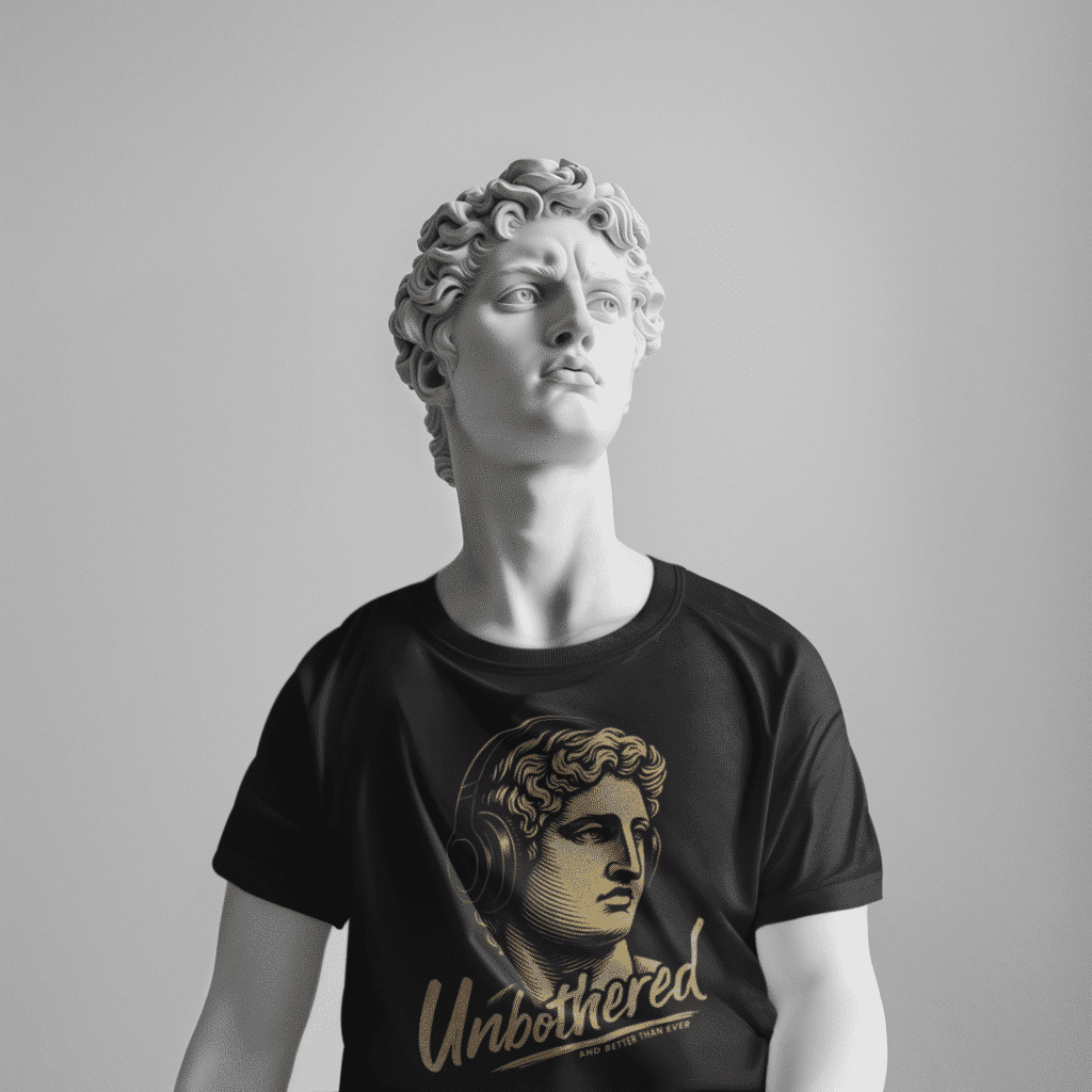mockup featuring a marble statue wearing a rounded neck t shirt m38367 2 1 - FOCX