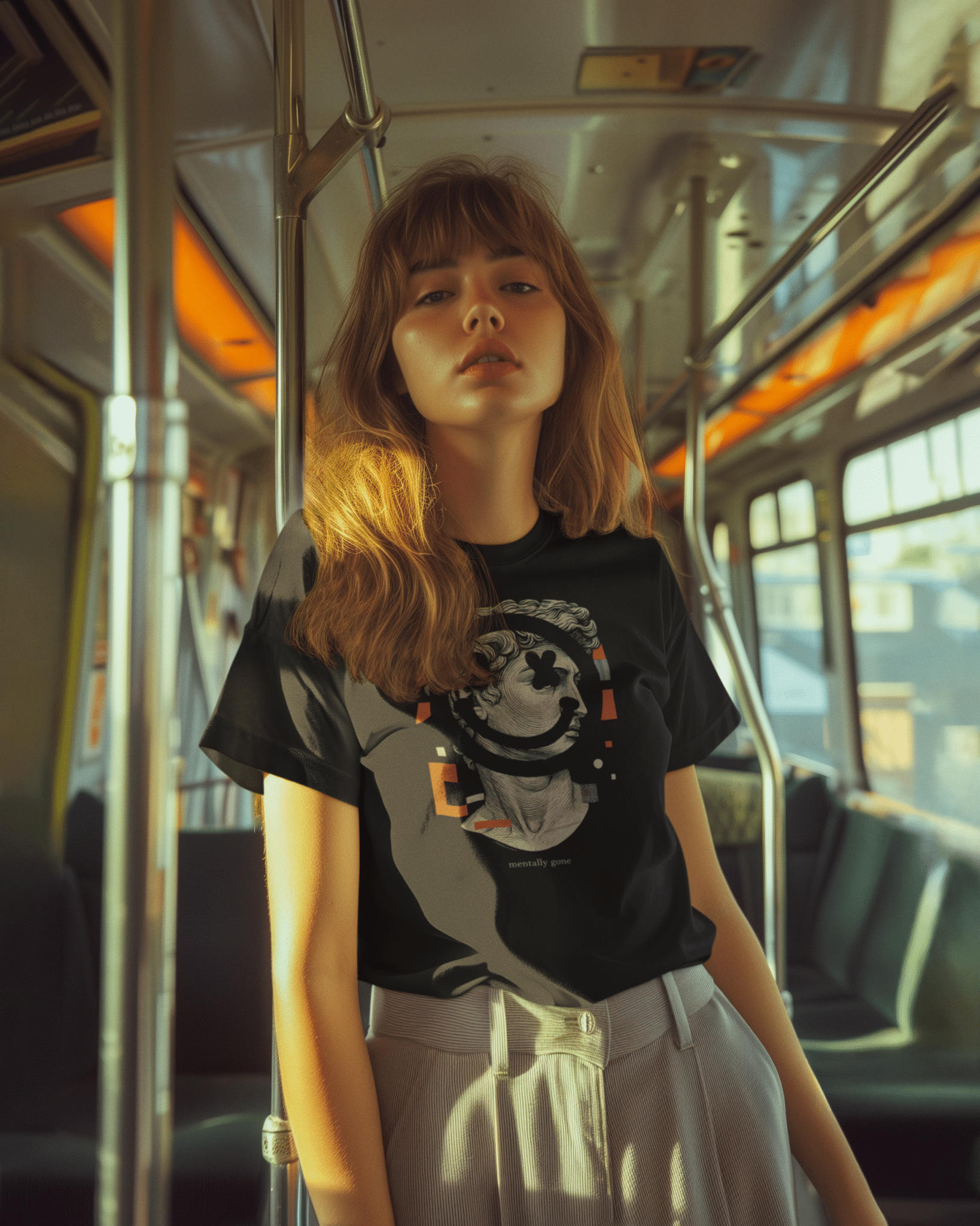 round neck tee mockup of a woman generated by ai riding the subway m38454 scaled - FOCX