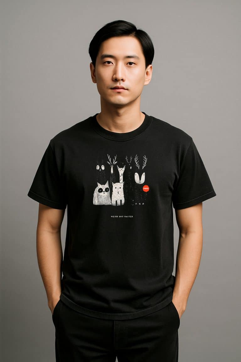a man in a black shirt